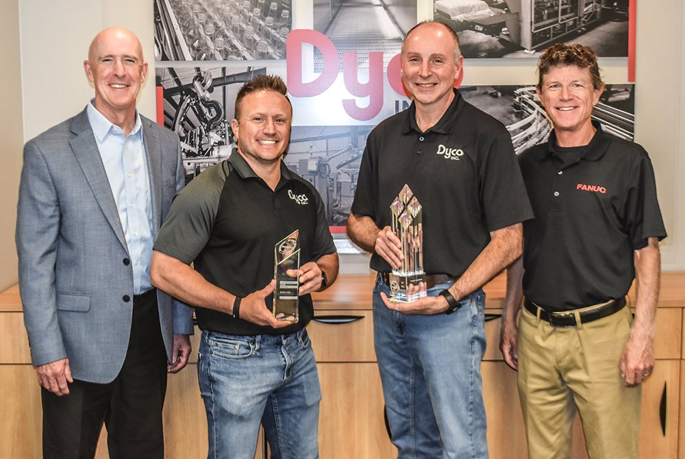 Dyco presented with sales awards from FANUC for the 2021 fiscal year