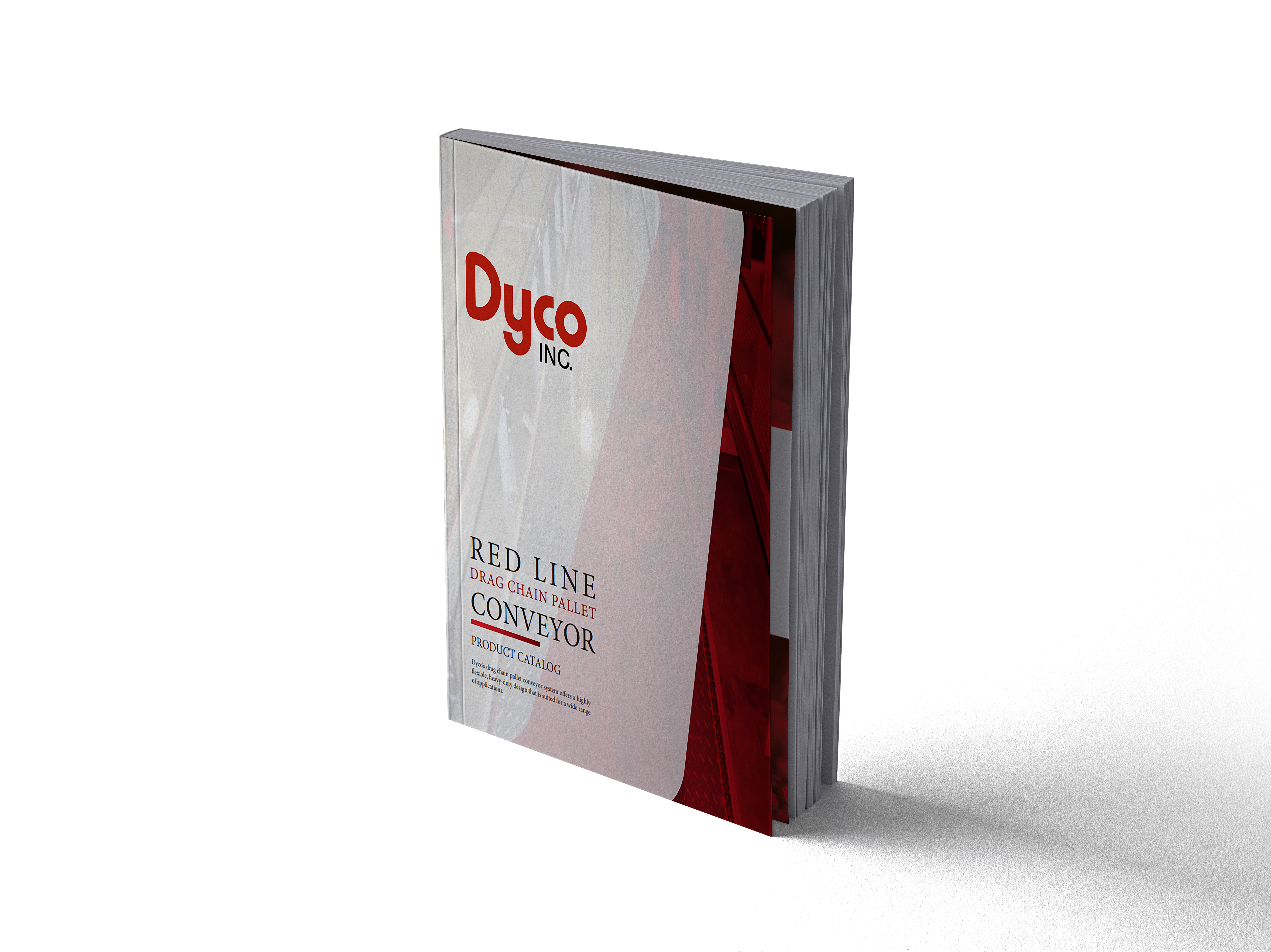 Catalog-mockup magazine template Dyco's Red Line Tabletop Conveyor Catalog